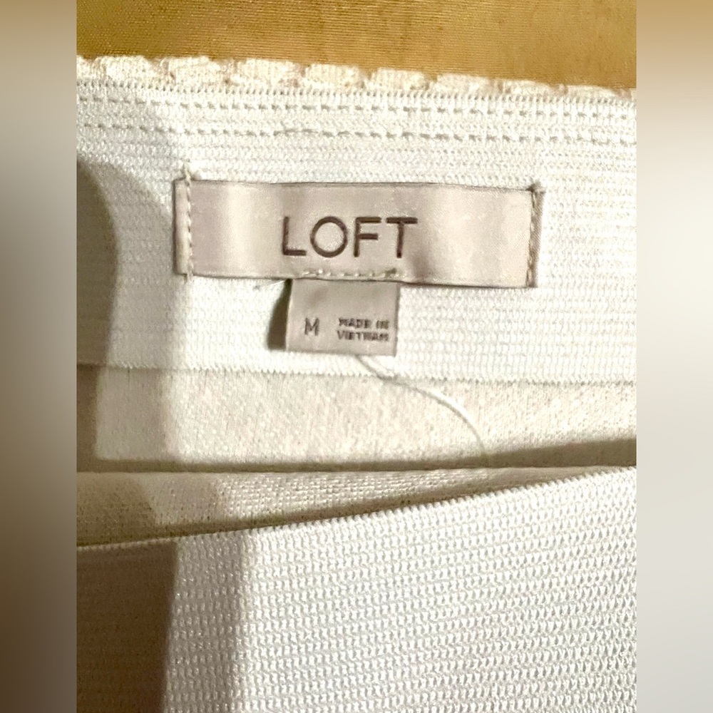 NWOT LOFT Chevron Jacquard Knit Off White Skirt - Size Medium - Picture 7 of 8